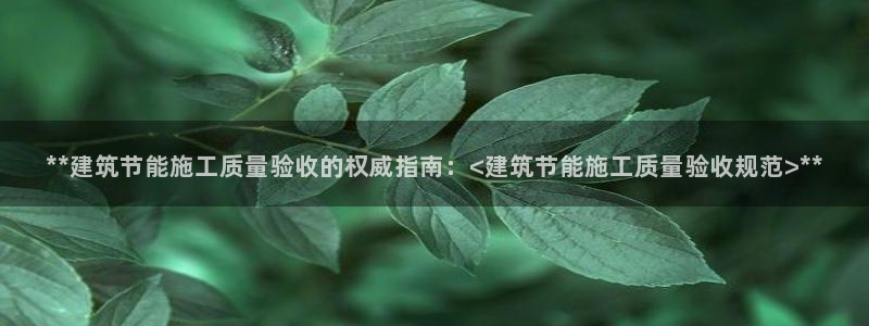 e尊国际app：**建筑节能施工质量验收的权威指南：<建筑节能施工质量验收规范>**