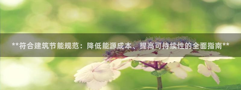 尊亿娱乐国际官网：**符合建筑节能规范：降低能源成本、提高可持续性的全面指南**