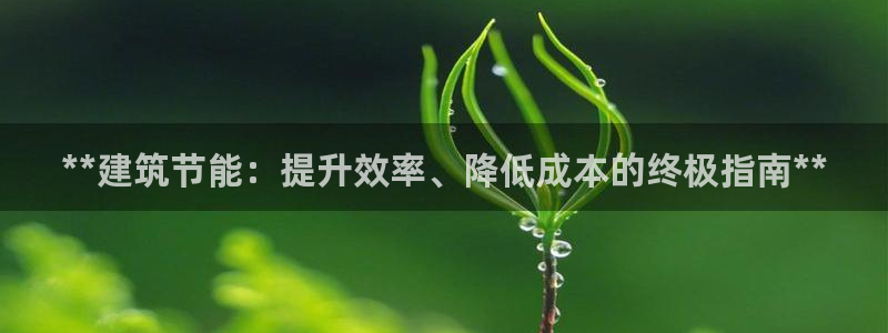 e尊电竞：**建筑节能：提升效率、降低成本的终极指南**