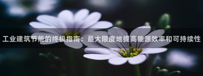 e尊电竞：工业建筑节能的终极指南：最大限度地提高能源效率和可持续性