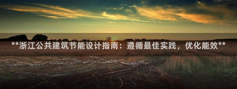 e尊国际官网app：**浙江公共建筑节能设计指南：遵循最佳实践，优化能效**