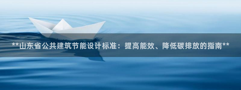 e尊国际客服：**山东省公共建筑节能设计标准：提高能效、降低碳排放的指南**