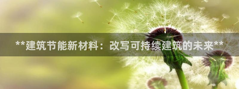 e尊国际-可可计划：**建筑节能新材料：改写可持续建筑的未来**