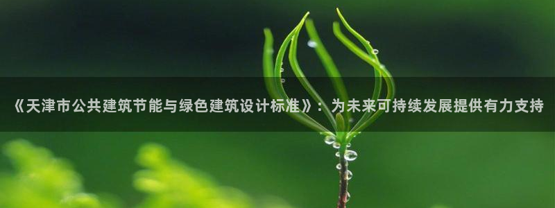 e尊国际网址：《天津市公共建筑节能与绿色建筑设计标准》：为未来可持续发展提供有力支持