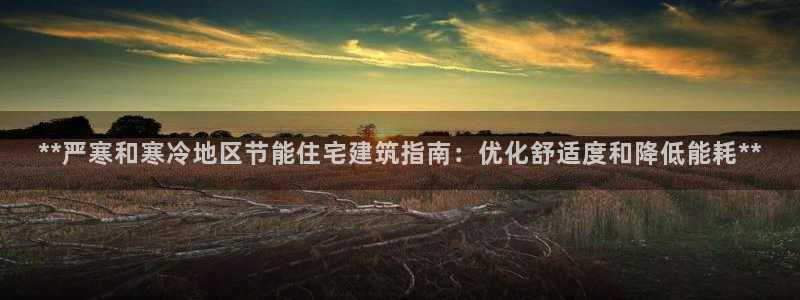 e尊国际娱乐官网下载：**严寒和寒冷地区节能住宅建筑指南：优化舒适度和降低能耗**